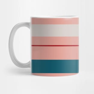 A rare shape of Blood (Animal), Pastel Pink, Silver, Dark Cyan and Philippine Indigo stripes. Mug